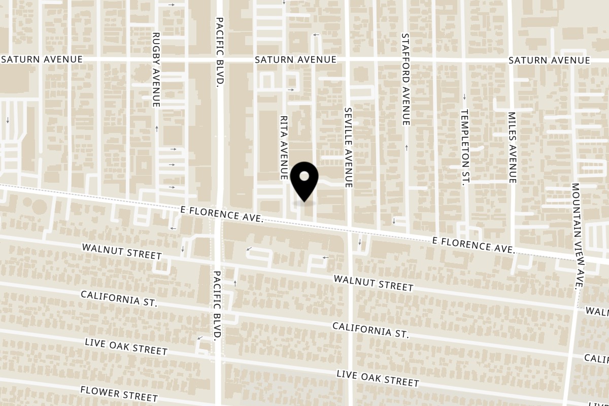 Map showing the location of Birrieria Esquivel Huntington Park on 2667 E Florence Ave in Huntington Park